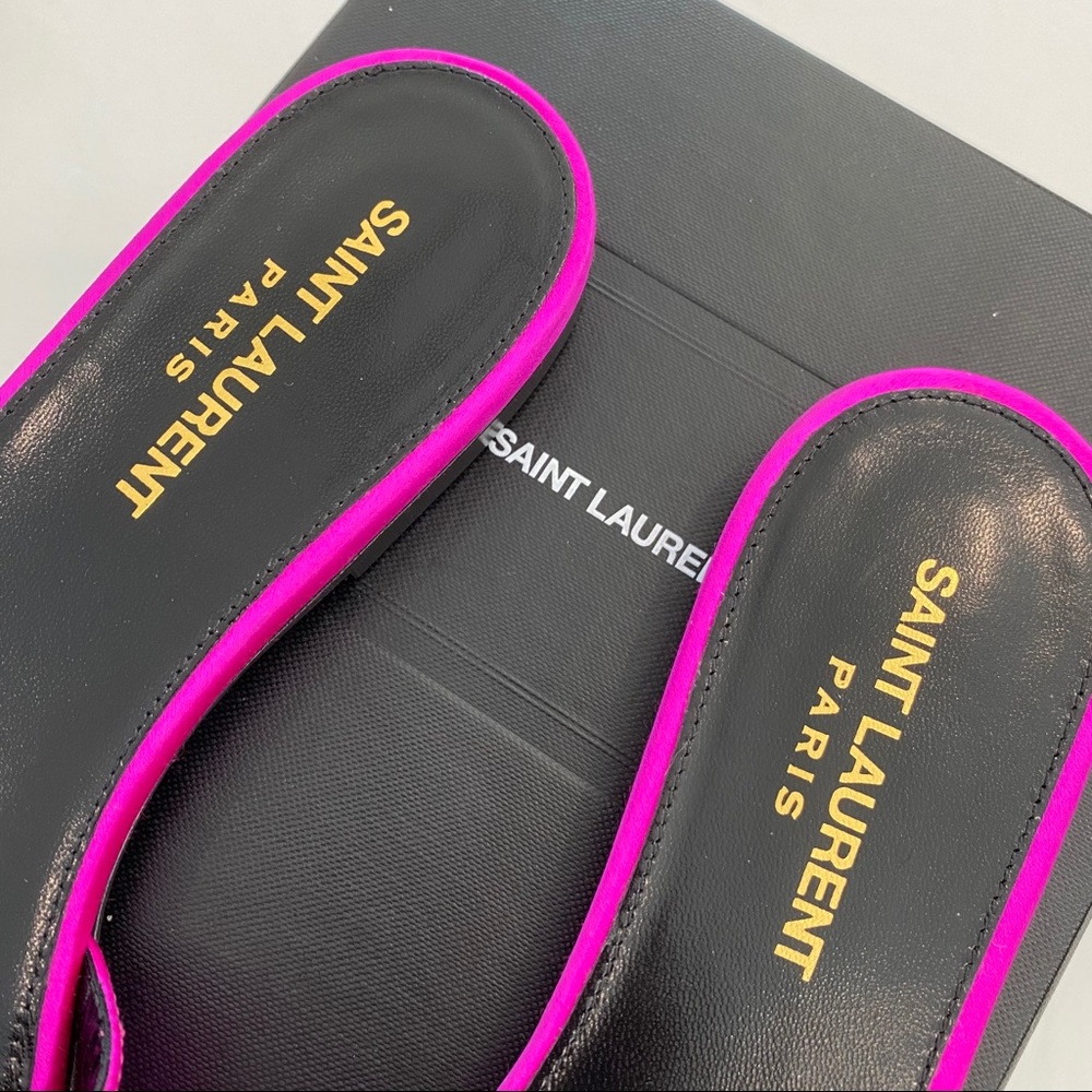 39 9 Saint Laurent Tribute Nu Pieds Slide Sandals - Picture 5 of 16